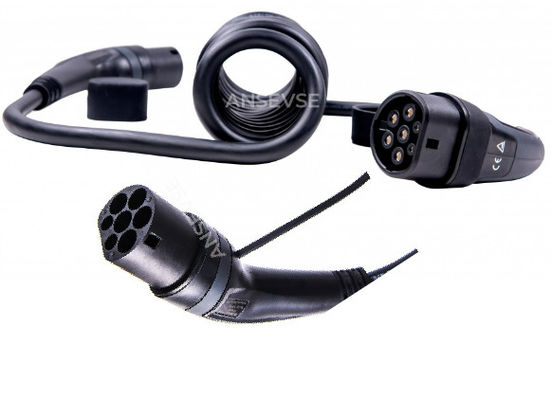 کابل های شارژ EV 250 ولت تک فاز 7 کیلو وات نوع 2 شارژر EV متصل