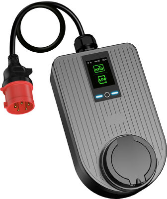 خرید 7.4kW نوع 2 شارژر EV قابل حمل CEE پلاگ تک فاز 32A خانه شارژ 2.8 اینچ LCD ساخت آنلاین