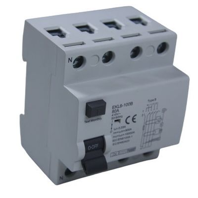 10KA نوع B 63A RCD مدار شکن برای حفاظت از نشت